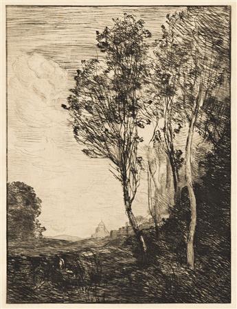 JEAN-BAPTISTE-CAMILLE COROT Two works on paper.